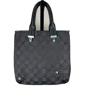 Tumi Signature Collection Black Monogram Canvas Handbag